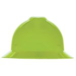 MSA V-GARD 4-POINT RATCHET SUSPENSION FULL BRIM HARD HAT (HIGH-VIS LIME)